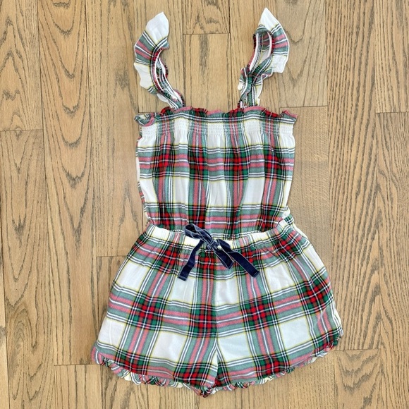 aerie Other - Aerie Women’s Plaid Red and Green Flannel Ruffled Pajama Romper Size Small